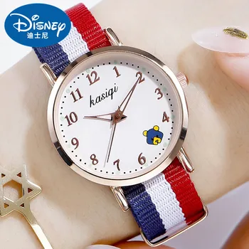 Оригинальные детские кварцевые наручные часы Унисекс с изображением Винни-Пуха из мультфильма Disney для мальчиков и девочек, подарочные часы для студентов, Водонепроницаемые Светящиеся