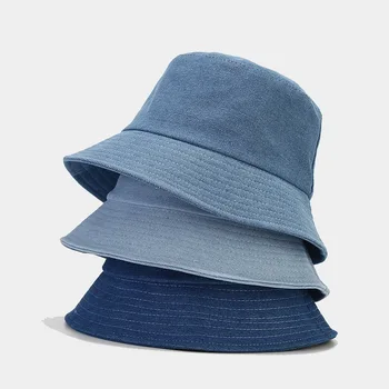 Новая джинсовая панама Унисекс, модный Ретро тренд, летняя рыбацкая шляпа, мужские и женские пляжные шляпы для отдыха на открытом воздухе, зонт от солнца