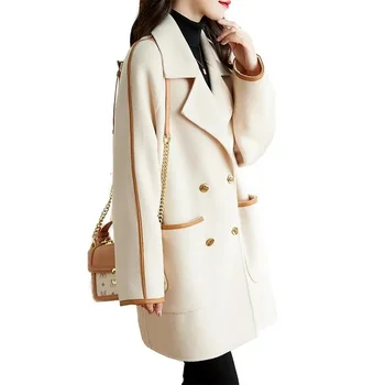 Женская весенне-осенняя новинка 2023 года, Корейская версия, тонкое шерстяное пальто с диким темпераментом, женский M980