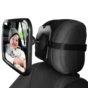 Регулируемое мини-детское зеркало заднего вида, безопасное выпуклое зеркало заднего сиденья, детский монитор, установленный в автомобиле 2 в 1