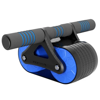 Колесо для йоги Брюшное колесо с автоматическим отскоком без звука Тренажер для пресса Тренировка мышц рук Оборудование для бодибилдинга Синий