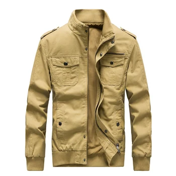 Мужская хлопковая куртка с воротником-стойкой, множеством карманов, мужские куртки и пальто, повседневная куртка Militray, мужская одежда Casaco Masculino 5XL