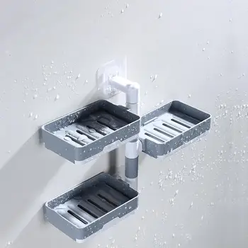 Самоклеящийся трехслойный держатель для мыльницы без перфорации, устанавливаемый на стену в ванной комнате