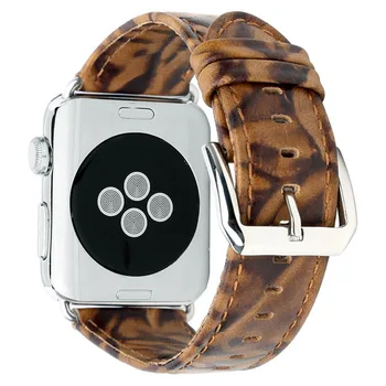 Кожаный Ремешок Для Apple Watch band 44мм 40мм 45мм 41мм 42мм 38мм 44 40 мм Crazy Horse Наручный браслет iwatch series 4 3 5 se 6 7