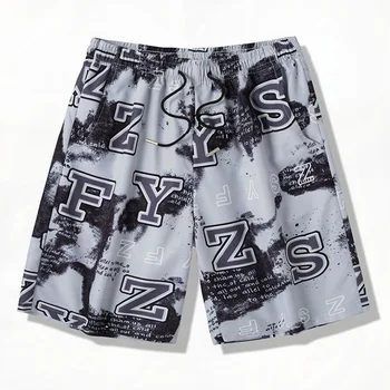 Повседневные пляжные брюки, мужские дышащие шорты для отдыха с надписью, летние шорты для плавания, быстросохнущие спортивные Модные шорты для мужчин 002D