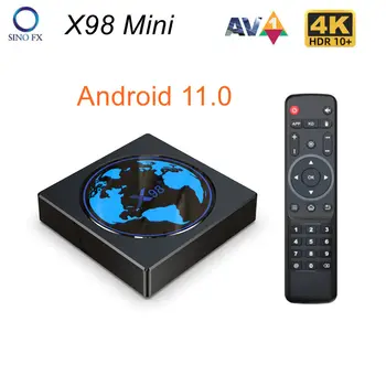 X98 Mini Android 11.0 TV Box Amlogic S905W2 Четырехъядерный 4K HDR10 + 2,4 G / 5G WiFi смарт-медиаплеер