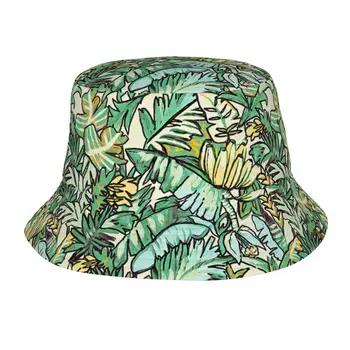 Изготовленная на заказ зеленая панама с банановыми листьями для мужчин и женщин, модная летняя пляжная кепка рыбака