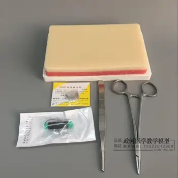 учебное оборудование модель кожи с набором для обучения наложению хирургических швов комплект инструментов для наложения швов