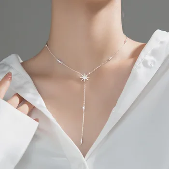 Горячая распродажа Настоящее серебро 925 пробы, прозрачное сверкающее ожерелье с фианитами, подвеска в виде сердечек Для женщин, серебряные украшения