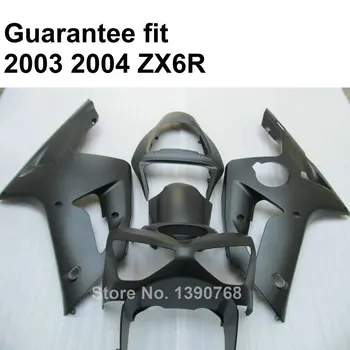 горячая распродажа обтекателей для Kawasaki ZX6R 03 04 матовый черный комплект обтекателей Ninja ZX 6R 636 2003 2004 IT06