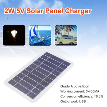 Солнечная Панель 5V/6V 400mA с выходом 1/1,5/2 Вт USB Наружная Портативная Солнечная Система Для Продуктов с низким энергопотреблением, Зарядных Устройств Для Мобильных телефонов