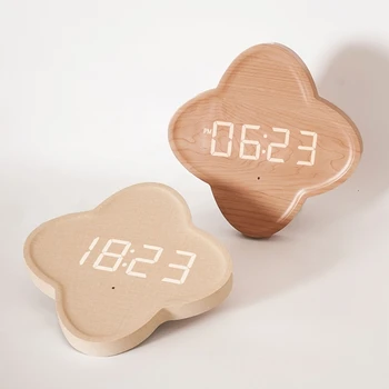 Светодиодные цифровые настенные часы Питание от аккумулятора Настенные часы в скандинавском стиле Простые цветочные часы для украшения стен гостиной спальни