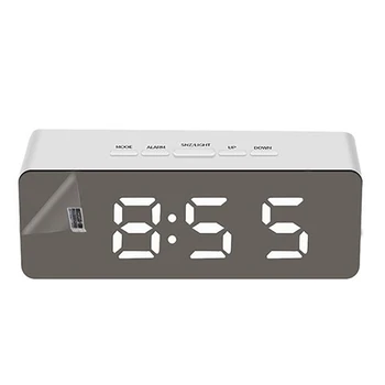 Будильник Цифровой Электронный Умный Механический Светодиодный Зеркальный столик для повтора, функция температуры света пробуждения с USB-столом