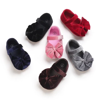 FOCUSNORM 0-12 м, Обувь для новорожденных девочек и мальчиков, 6 цветов, Однотонная бархатная обувь с большим бантом и мягкой подошвой
