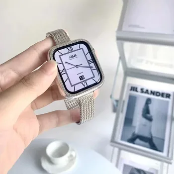 49-миллиметровая ультратонкая металлическая петля для Apple Watch Band 8SE 7 6 5 44/ 40-миллиметровый женский ремешок из нержавеющей стали для iWatch 4 3 2 38/ 42 мм 41/45 мм