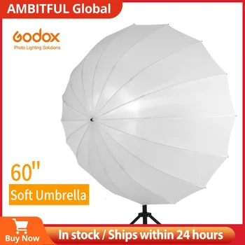 Godox 60 дюймов 150 см Белый полупрозрачный мягкий зонт Студийное освещение Легкий полупрозрачный зонт с большим рассеивающим покрытием
