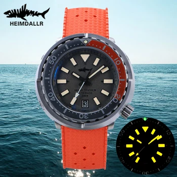 Мужские часы Heimdallr Sharkey Titanium Diver Со Светящимся циферблатом, Сапфировое стекло, Водонепроницаемость 200 м, Часы с автоподзаводом NH35