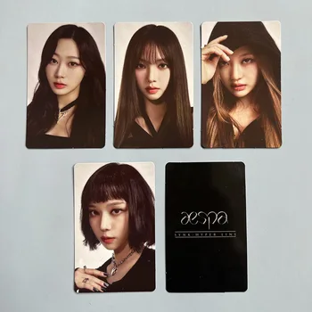 Kpop Idol 5 шт./компл. Lomo Cards Aespa Фотокарточки SYNK: HYPER LINE 2023 Фотокарточка Открытка для Коллекции фанатов