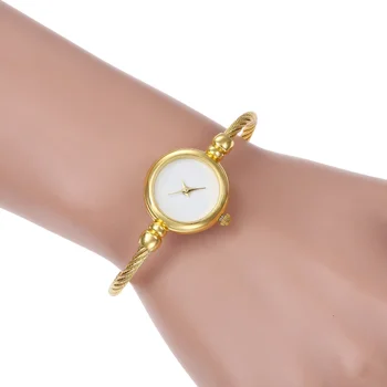 женские автоматические часы Маленький Золотой браслет Роскошные часы Женские кварцевые наручные часы из нержавеющей стали Бренд Casual Women