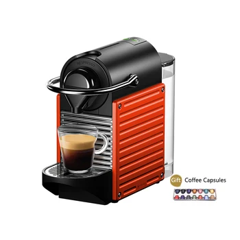 Автоматическая капсульная кофемашина NESPRESSO Pixie C61, портативная эспрессо-машина, эргономичная ручка, капсула для бесплатного кофе, красный/серый