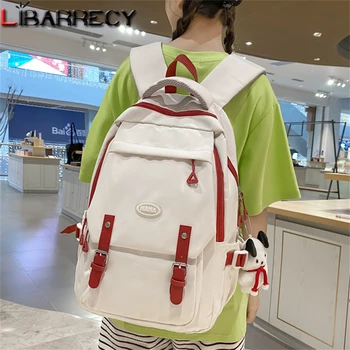 Женский рюкзак, однотонная повседневная женская дорожная сумка с несколькими карманами, высококачественный школьный ранец для девочки-подростка, рюкзак для книг, сумки-болсосы
