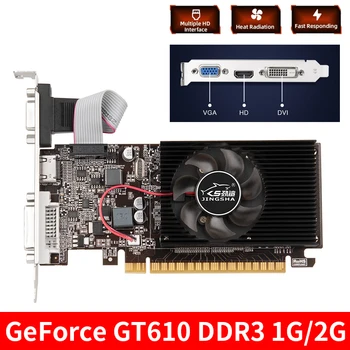 Видеокарта GT610 1G/ 2G PCIE X16 2.0 NVIDIA GeForce GT 610 DDR3 Видеокарта VGA HD DVI 64Bit 1800MHz GT610 GPU Настольный компьютер