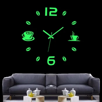 Сделай САМ Современный дизайн Цифровые часы Декор стен домашнего офиса Без перфорации Настенные часы-наклейки Бесшумные настенные часы Украшение гостиной комнаты
