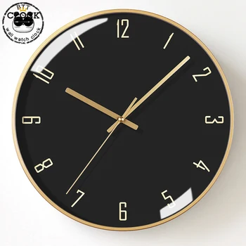 Скандинавские настенные часы Простые минималистичные часы для гостиной Креативные Легкие Роскошные Бесшумные кварцевые современные часы Часы для домашнего декора 12 дюймов