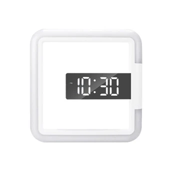 1 комплект домашнего термометра Цифровой будильник Светодиодное зеркало Скелет Настенные часы Многофункциональный
