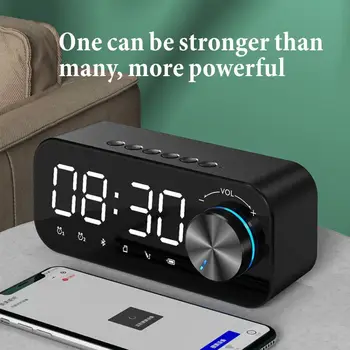 Будильник Bluetooth Динамик Цифровой дисплей Светодиодный Беспроводной сабвуфер Музыкальный плеер Радио Встроенный аккумулятор емкостью 2800 мА Домашний декор