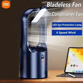 Новый Xiaomi Bladeless Electric Fan LED Display портативный Настольный Осветительный Кулер Охлаждающий Вентилятор для Офиса Кемпинга Беспроводного ТИПА