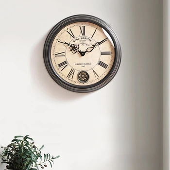 Старинные Настенные Часы Бытовая Гостиная Легкие Роскошные Настенные Часы Современные Простые Американские Атмосферные Часы