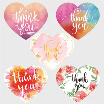 30шт благодарственных открыток в форме цветочного сердца, розовые подарочные бирки для упаковки подарочных коробок, свадебной вечеринки, цветочного магазина, декора для малого бизнеса
