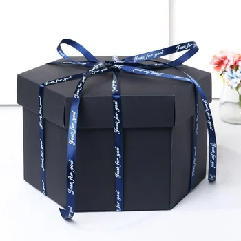 Черная взрывная коробка Любовный подарок для вечеринки-сюрприза на годовщину, Альбом для вырезок, Фотоальбом 