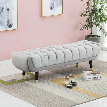 Современная бархатная мебель для гостиной, диван-кресло, Длинный диван-табурет для отдыха, Скандинавская тахта, кровать, Магазин одежды, Сменная обувь, Диван-скамейка