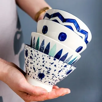 Бамбуковая шляпная чаша, керамика в японском стиле, одиночная прекрасная рисовая миска, маленькая миска для риса, высокие ноги, ешьте пищу, креативное домашнее использование