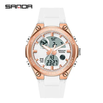 Sanda 6067 Новые персонализированные электронные часы ZB для занятий спортом на открытом воздухе, водонепроницаемые светящиеся часы, многофункциональные часы для студентов мужского и женского пола