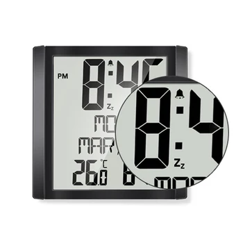 Настенные часы с большим экраном, домашний измеритель температуры и влажности, будильник, цифровые электронные часы для гостиной
