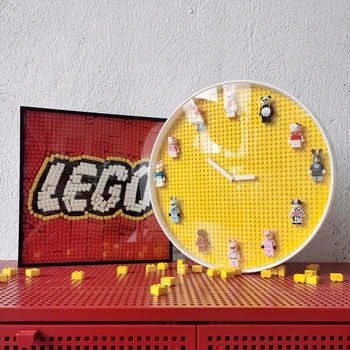 14-дюймовые 3D настенные часы Строительные блоки Немой Часы Часы для детской комнаты Милые настенные часы Украшение гостиной