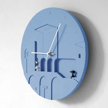 Креативные Цементные настенные часы, Современные синие 3D Бесшумные часы, Скандинавские Роскошные часы, Настенный декор для дома, Гостиная, Спальня, Идеи подарков