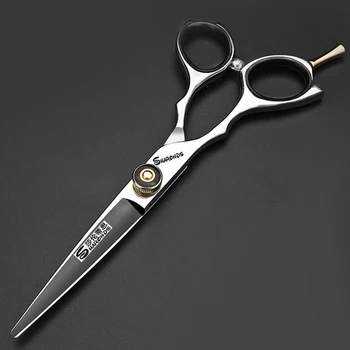 Профессиональные косметические ножницы для левой руки, 5,5-дюймовые прямые ножницы для стрижки волос для домашних животных левой рукой, инструмент для стрижки волос