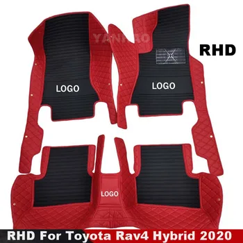 Ковры RHD на заказ для Toyota Rav4 Hybrid 2020 Автомобильные коврики для пола Автомобильные аксессуары для укладки кожаных передних и задних боковых чехлов для ног