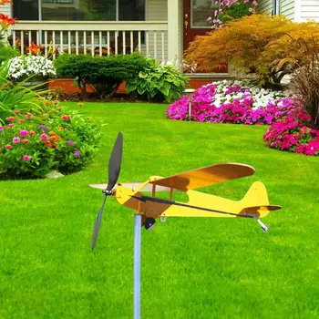 3D Piper J3 Cub Wind Spinner, металлический самолет, флюгер, наружная крыша, индикатор направления ветра, флюгер, Садовый декор