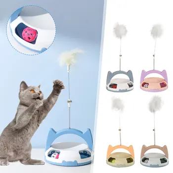 Игрушки для кошек, интерактивная забавная палочка из кошачьих перьев, Кошачий мяч, заменители перьев для домашних кошек, упражнения для котенка