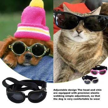 Солнцезащитные очки для домашних животных, Очки для защиты от ультрафиолета С регулируемым ремешком, 3-цветные прочные очки для домашних собак Для маленькой собачки, Котенка и киски