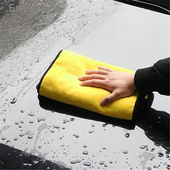 Супер Абсорбирующее полотенце для автомойки из микрофибры, ткань для сушки автомобиля, большой размер 30 * 30 см, ткань для ухода за автомобилем с подшив
