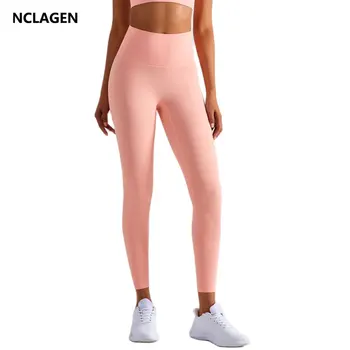 Женские леггинсы NCLAGEN с высокой талией и карманами, без переднего шва, без ощущения обнаженности, штаны для йоги, подтягивающие бедра, для фитнеса, тренировочные штаны для тренажерного зала
