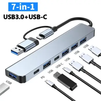 Многопортовый USB-Концентратор 3,0 Multi USB Splitter 4 Порта USB 3,0 2,0 SD PD TF Порты Для Lenovo Xiaomi Macbook Pro PC Компьютерный Концентратор USB 3,0