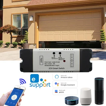 Умный выключатель гаражных ворот, электрический контроллер гаражных ворот, WiFi, умный переключатель открывания дверей для Alexa, Google Home, eWeLink Control