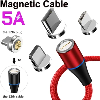 5A Магнитный кабель USB Type C SFC для Huawei 3A Быстрая зарядка для iPhone Xiaomi Samsung OPPO Microusb Магнитный USB-кабель для Android